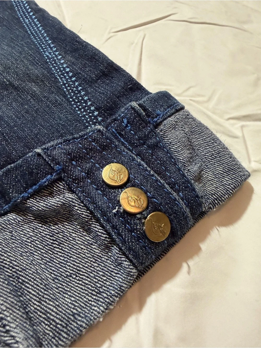 Vintage Baby Phat cuffed jeans girls size 2T blue denim with gold accents